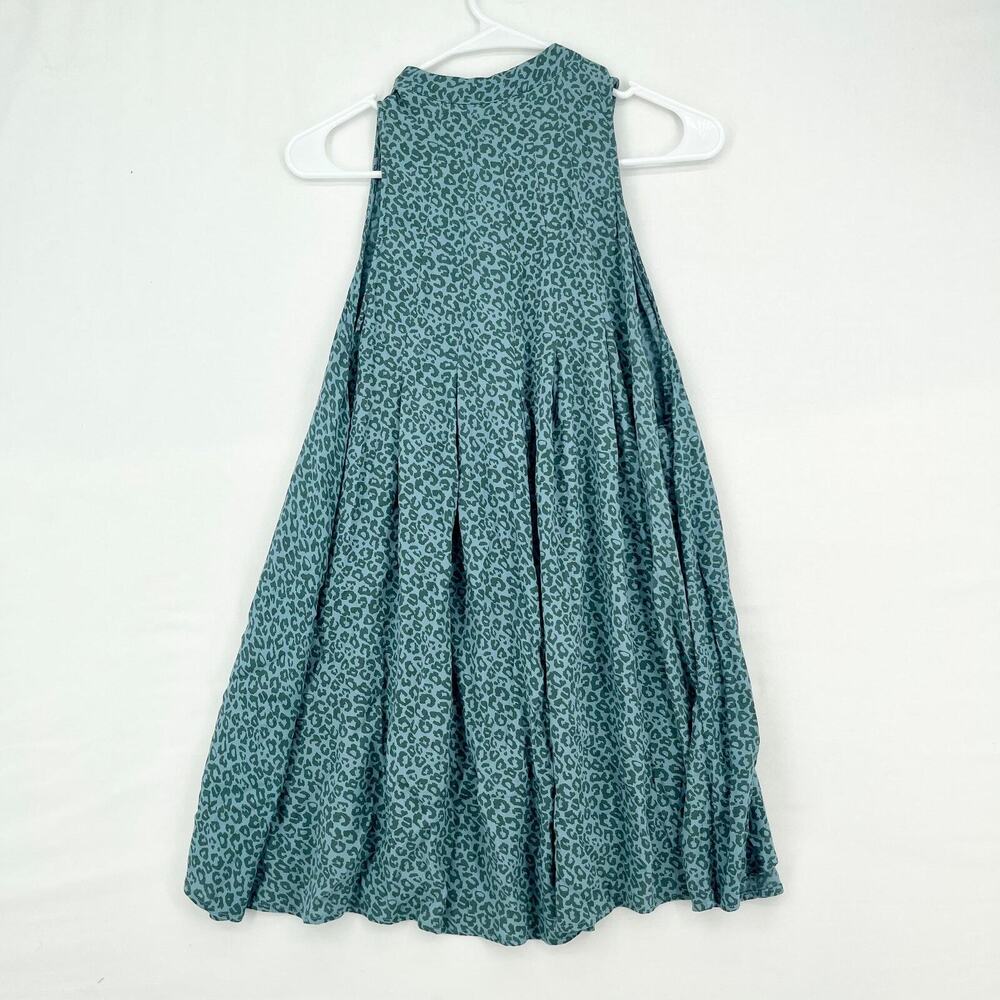 Free People Halter Neck Blue Leopard Printed Mini Dress Size Small - Picture 4 of 4